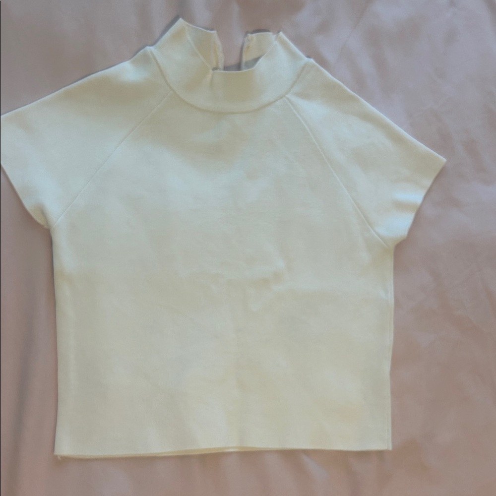 Zara Cream Short Sleeve Top